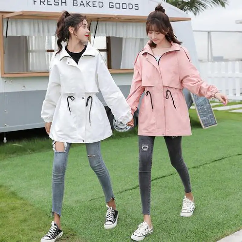 Новинка 2019 весна осень модные женские ветровки с длинным рукавом Свободные