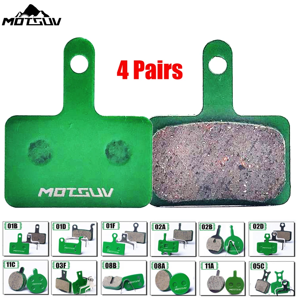 

MOTSUV 4 Pairs Bicycle Ceramics Disc Brake Pads for MTB Hydraulic Disc Brake SHIMAN0 SRAM AVID HAYES Magura Formula Bicycle Pads
