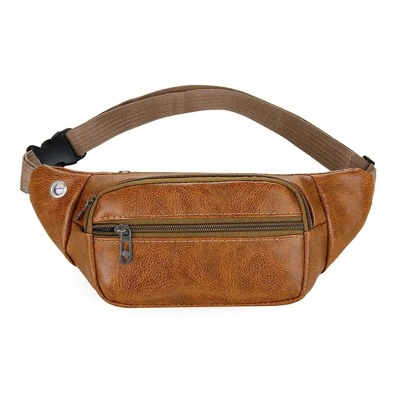 

PU Leather Soft Comfortable and Durable Waist Bag for Men Large Capacity