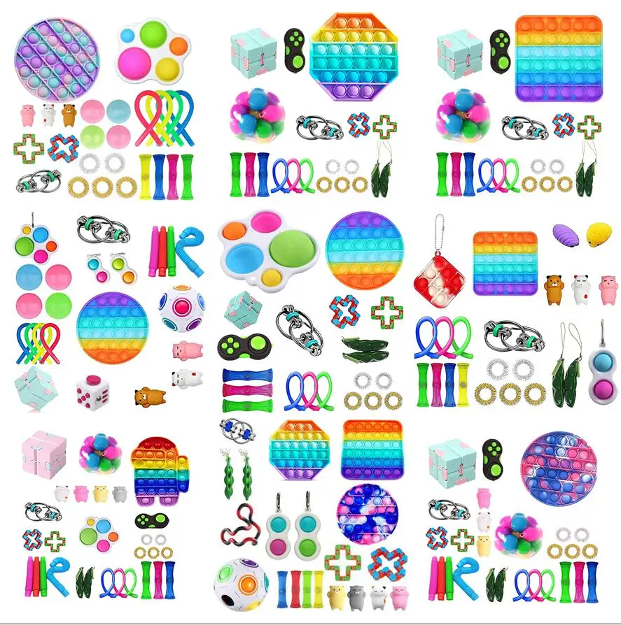 

Набор игрушек антистресс 50 видов, Мраморная игрушка для снятия стресса, подарок для взрослых и детей, сенсорная Игрушка антистресс, набор в ...