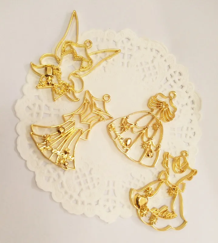 5 шт./лот подвеска в металлической оправе с подвеской виде головы и платья