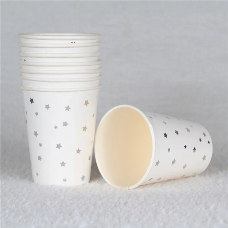 48 шт фольги Золотая Звезда бумажные стаканчики кофейные чашки питьевые Дети
