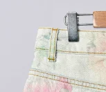 

Прямые однобортные джинсовые шорты с высокой талией и принтом, весна-лето 2020