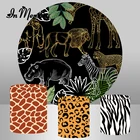 InMemory круглые чехлы с изображением животных, сафари, джунглей вечерние, для мальчиков, диких, один день рождения, фон для фотографий, индивидуальные чехлы