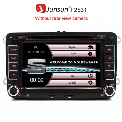 No rear camera Junsun 2 din " автомобильный DVD Радио мультимедийный плеер авторадио для VW Golf 5 Passat b6 SEAT leon Tiguan Polo Skoda Octavia - Цвет: No rear camera