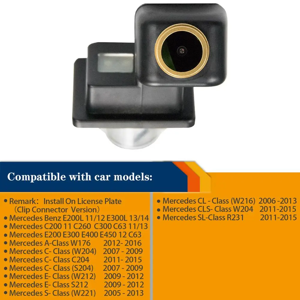 Камера заднего вида HD 1280x720P для Mercedes Benz A-Class W176 W204 C204 S204 W212 S212 W221 W216 R231 C350 C63 E300L E400 AMG |