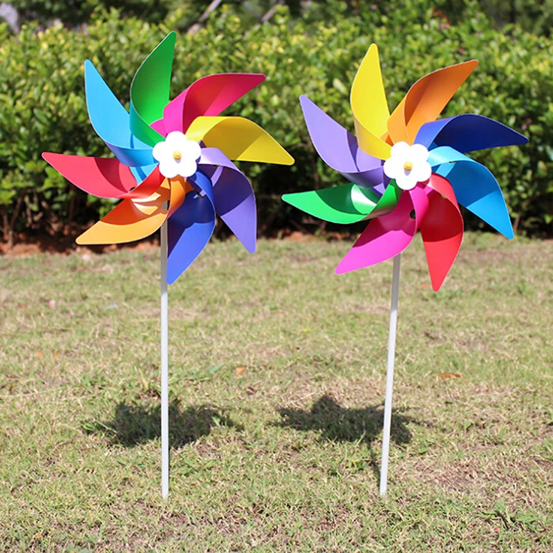 Molino de viento para fiesta al aire libre, juguete de decoraci&oacute;n para ni&ntilde;os, accesorios coloridos para decoraci&oacute;n de baile, Patio, jard&iacute;n-2