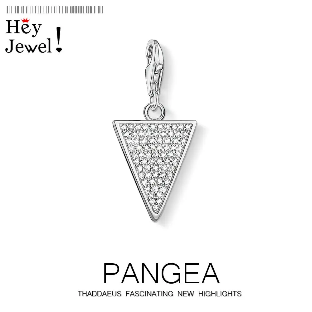 Простой дизайн треугольник кулон Шарм браслет шарма для женщин мужчин 925