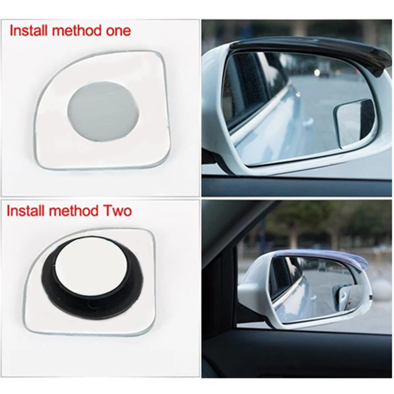 2pcs Car Blind Spot Mirror Framless Wide Angle Round Convex Small Side 360 Degree Blindspot Rearview Parking | Автомобили и