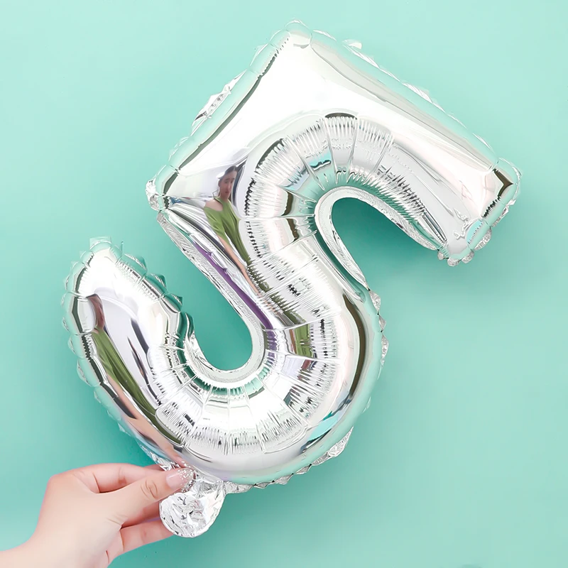 

8 16 32 40 inch silver 0-9 number foil balloons wedding event christmas halloween festival birthday party B12-64