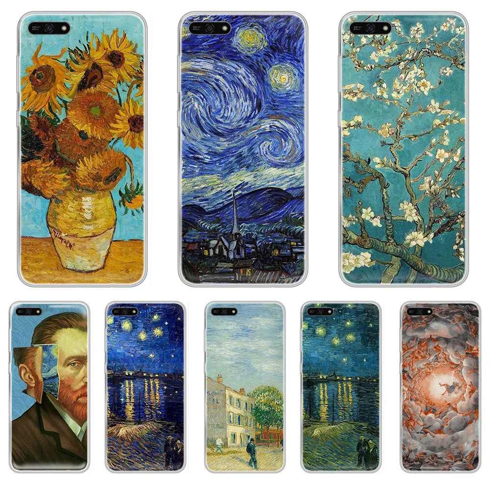 Прозрачный чехол для телефона с изображением картины маслом Ван Гога HUAWEI honor mate 7A