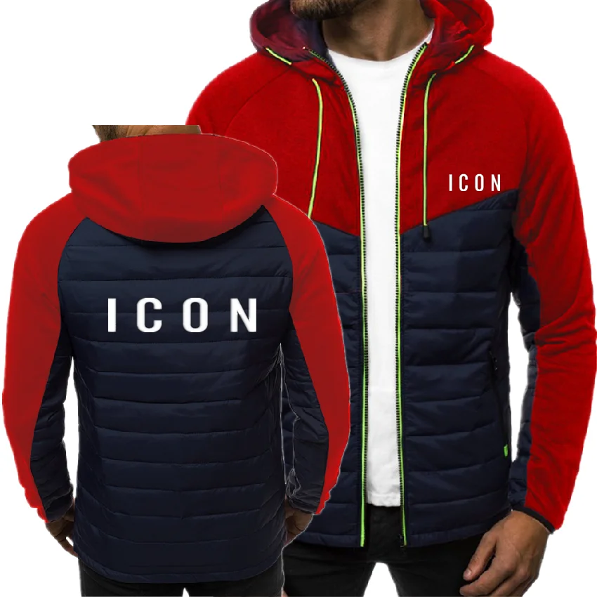 

ICON Letter Printing 2021 Spring Autumn New Men's Plush Jacket Fashion All-Match Street Personality Casual Sweater Hoodie Men