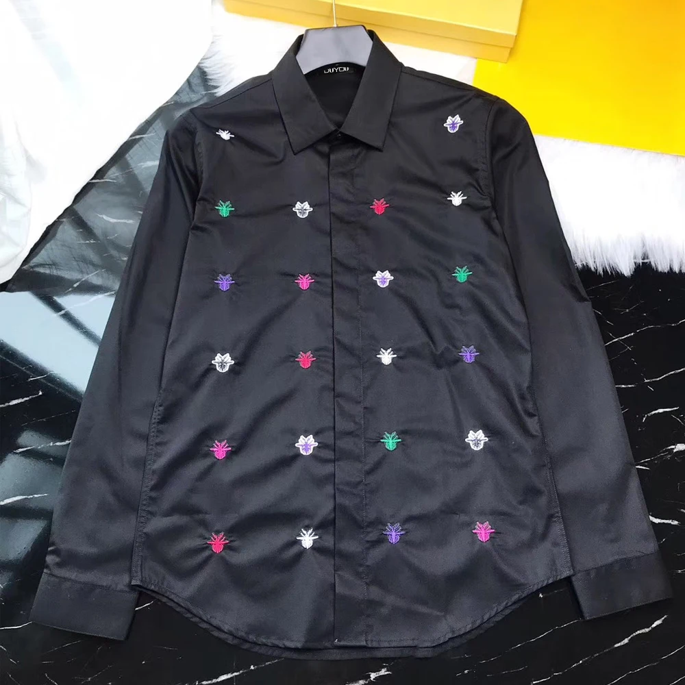 DUYOU Мужская рубашка хлопок мужская классическая облегающая Повседневная с