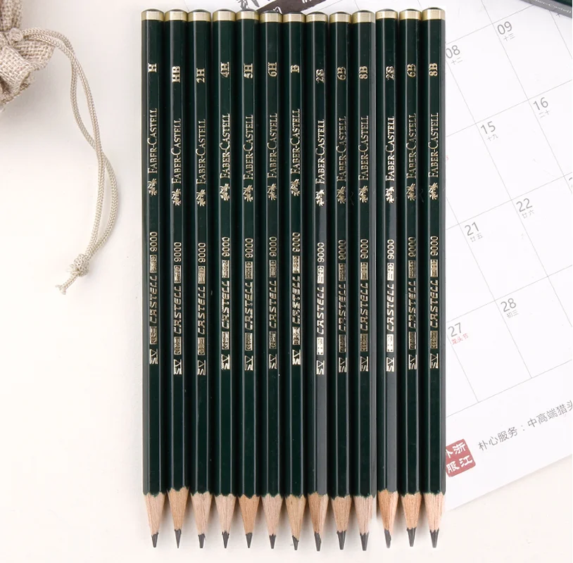 16pcs Faber Castell Drawing Pencil Set 8B 7B 6B 5B 4B 3B 2B B HB F H 2H 3H 4H 5H 6H Wood Standard Pencils School Sketch Pencil images - 6