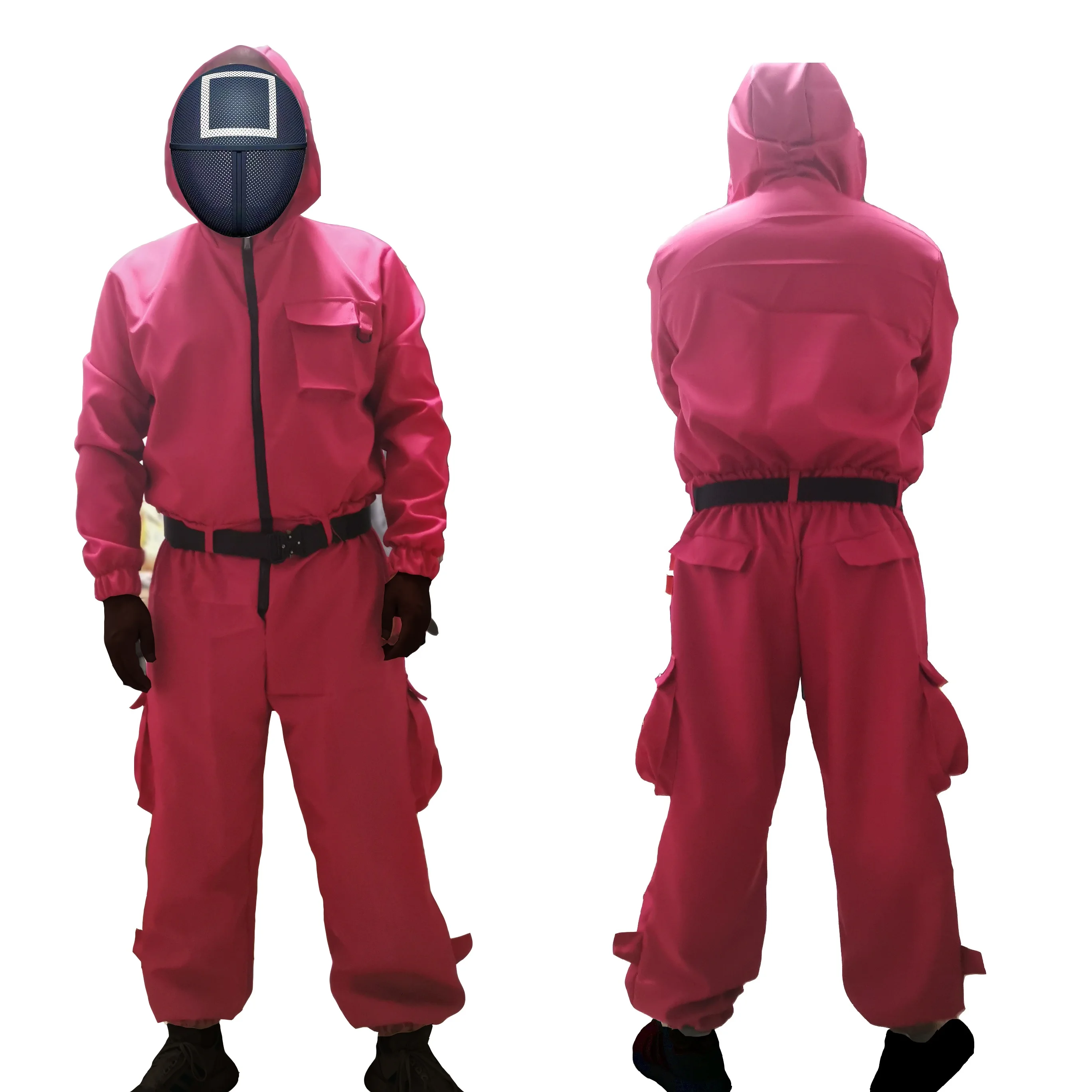 

Squid Game Costume Mask Cosplay Jumpsuit Round Six Square Circle Triangle Plastic Helmet Masks Halloween Party Costume