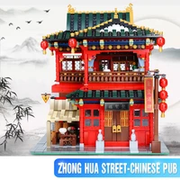 3267pcs xingbao 01002 zhonghua street moc creative series the restaurant tavern building blocks bricks educational toy for adult