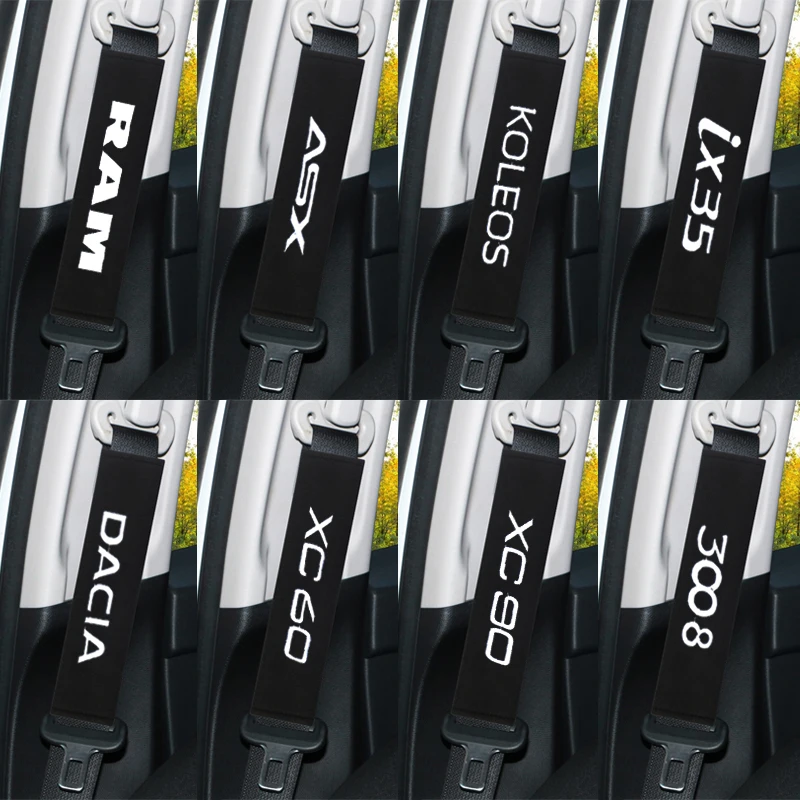 Хлопковый наплечный ремень с логотипом автомобиля 2 шт. для ix35 RAM ASX KOLEOS DACIA Volvo XC60