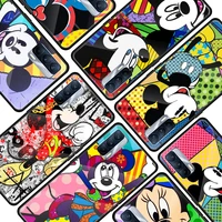 color disney mickey for oppo realme 7i 7 6 5 pro c3 xt a9 2020 a52 find x2lite luxury tempered glass phone case cover