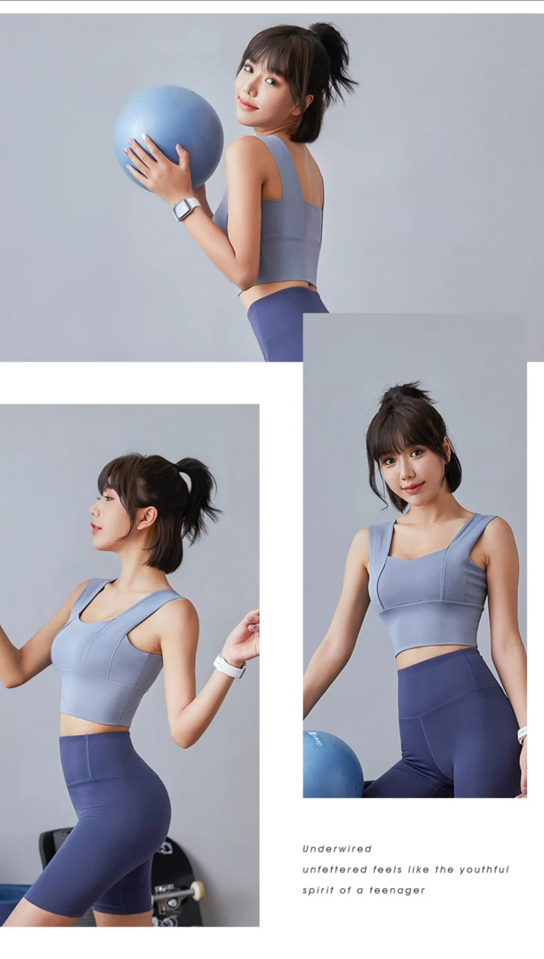 

Women's Sports Bra Quick Drying Thickened Shockproof Gym Fitness Running Sports Bra Top Yoga Sports Bra Fitness Jogging Top
