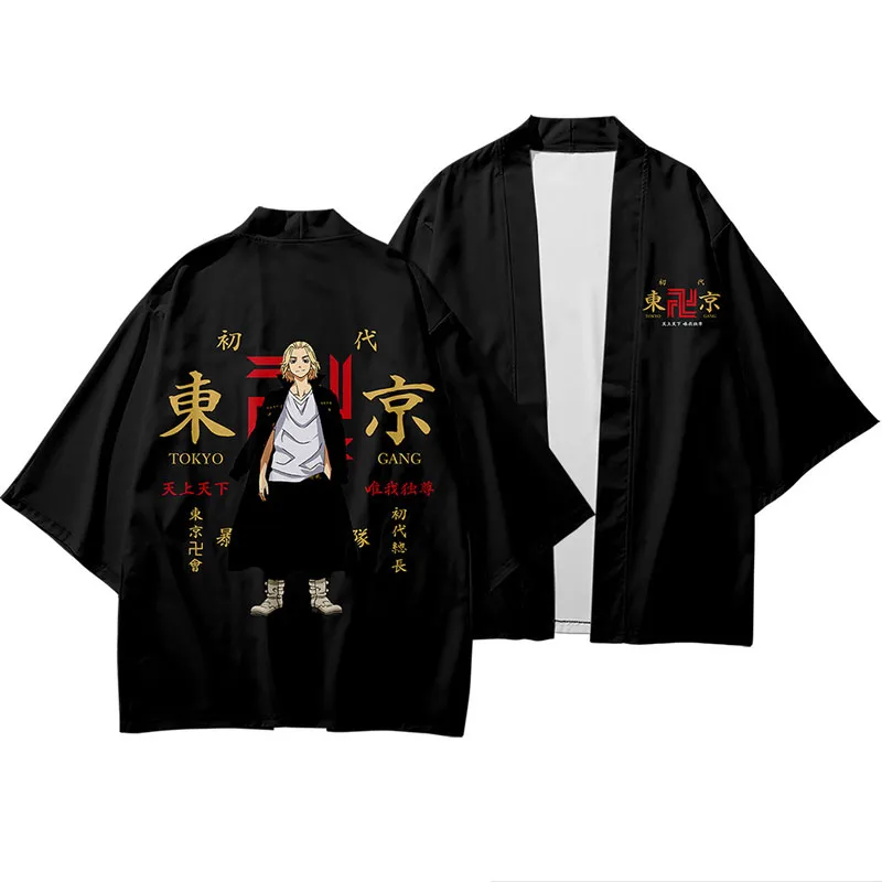 

Anime Tokyo Revengers Kimono Draken Ryuguji Cosplay Samurai Costume Kimono Men Cardigan Kimonos Yukata Summer Short Sleeve Tops