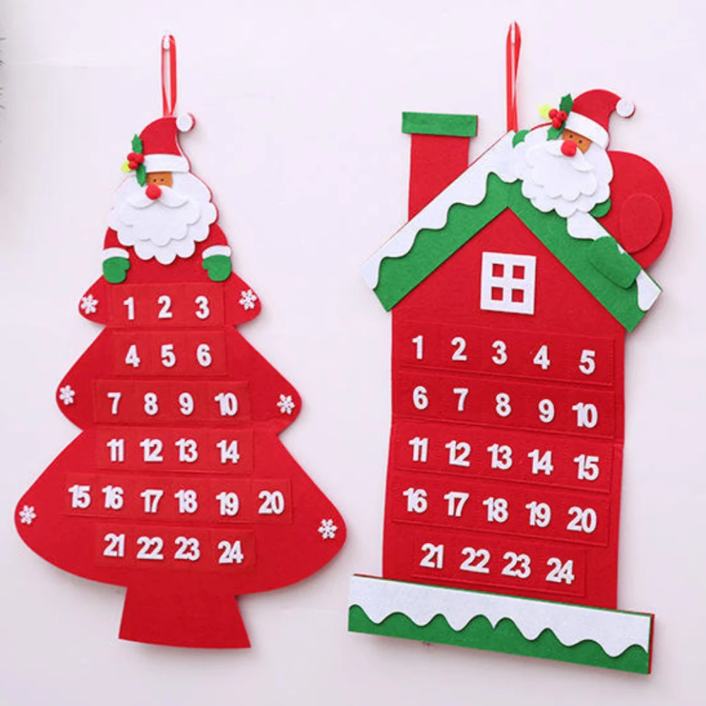 

Santa Claus Christmas Advent Calendar Pockets Hanging Decoration Xmas Gifts Christmas Decorations Christmas Gift Home Decoration