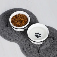 non slip double cat bowl dog bowl with raised stand pet supplies cat water bowl for cat food bowls for dog feeder accessories