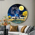 QIANZEHUI, алмазная 5D Вышивка своими руками, круглая Алмазная вышивка с оленем удачи 5D, алмазная живопись, вышивка крестиком