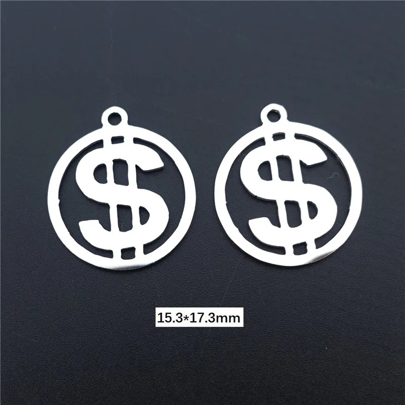 dollar sign Нержавеющая сталь амулеты карта волк трискель Якорь Бесконечность Крест доллар сердце москитные катушки кулон ювелирные изделия 5 шт./лот - Окраска металла: dollar sign