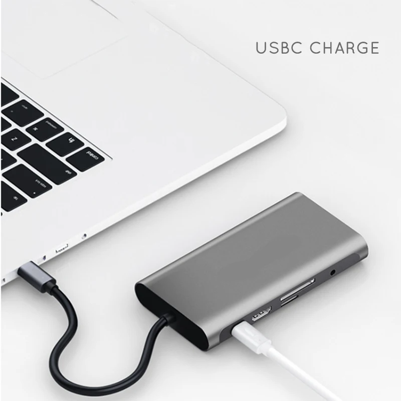 USB C 3 1 до 1000 м RJ45 концентратор адаптер 4K HDMI PD VGA 1080P 5 мм AUX аудио разъем Micro/SD слот