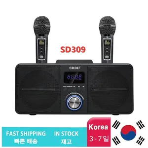 portable wireless column with double mic 30w high power karaoke bluetooth speaker home theater subwoofer bass party caixa de som free global shipping