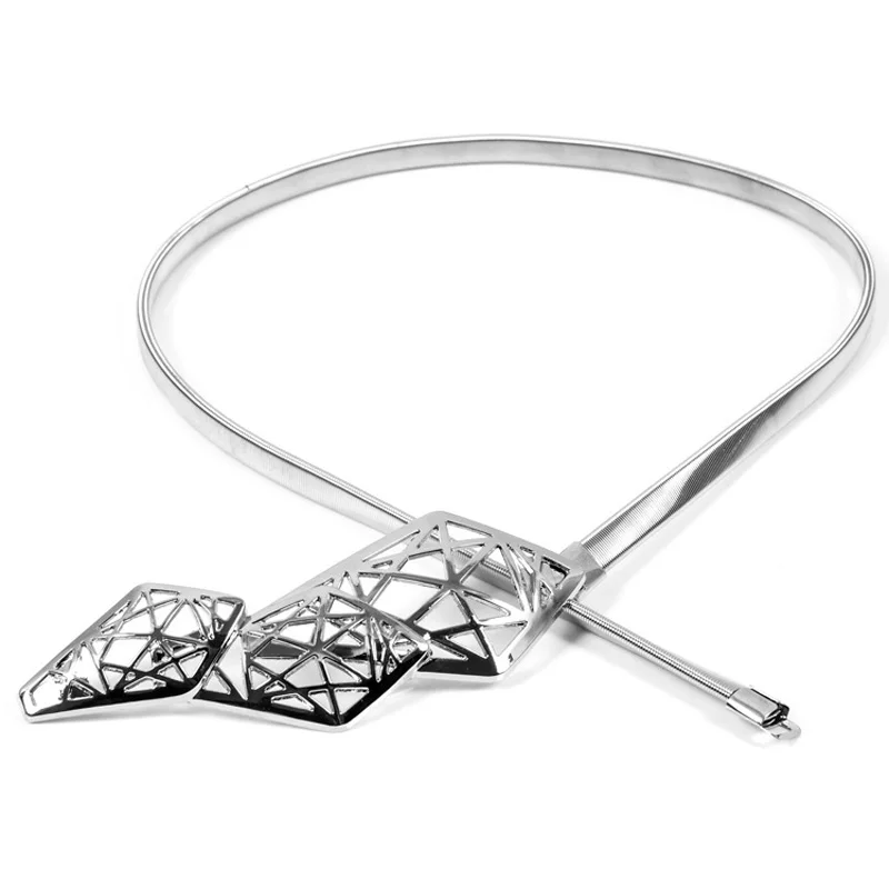 Новый дизайнерский пояс с пряжкой спереди на талии для женщин металлический