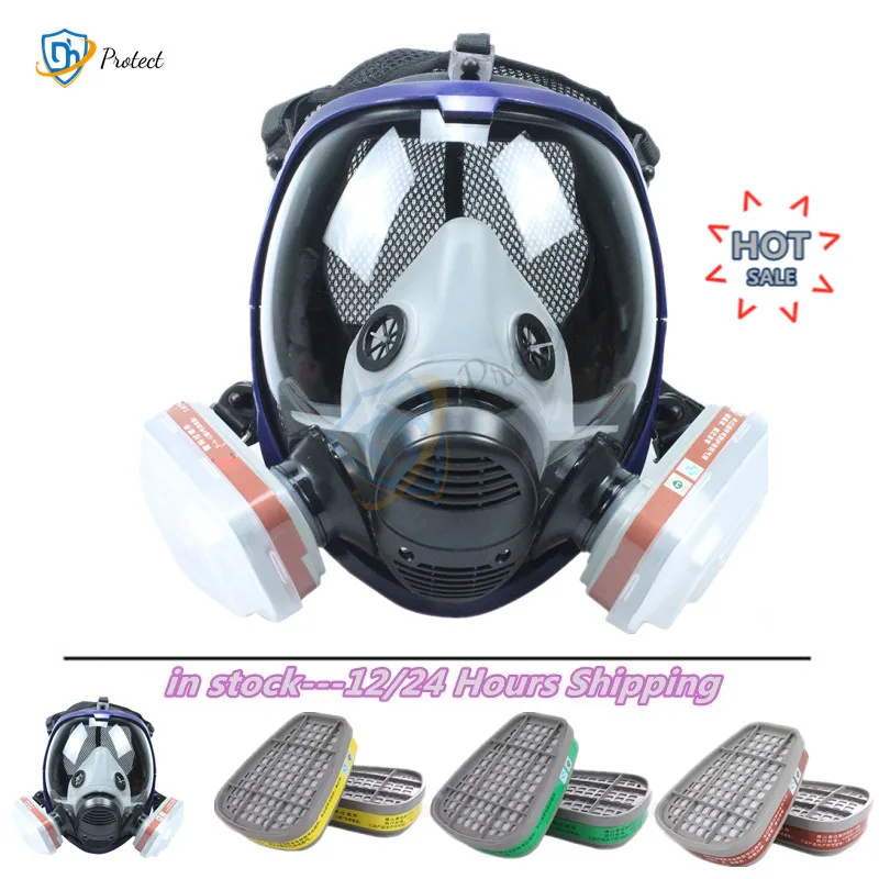 3/15/17 in 1 maschera antigas chimica 6800 respiratore antipolvere filtro antiappannamento a pieno