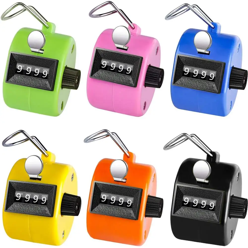 

6Color Tally Counter 4-Digit Tally Counters Mechanical Palm Counter Clicker Counter Handheld Pitch Click Counter Number Golf