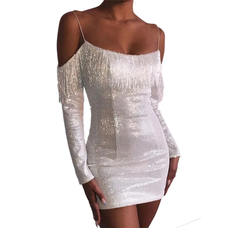 Сексуальное женское белое платье с глубоким v образным вырезом и длинными