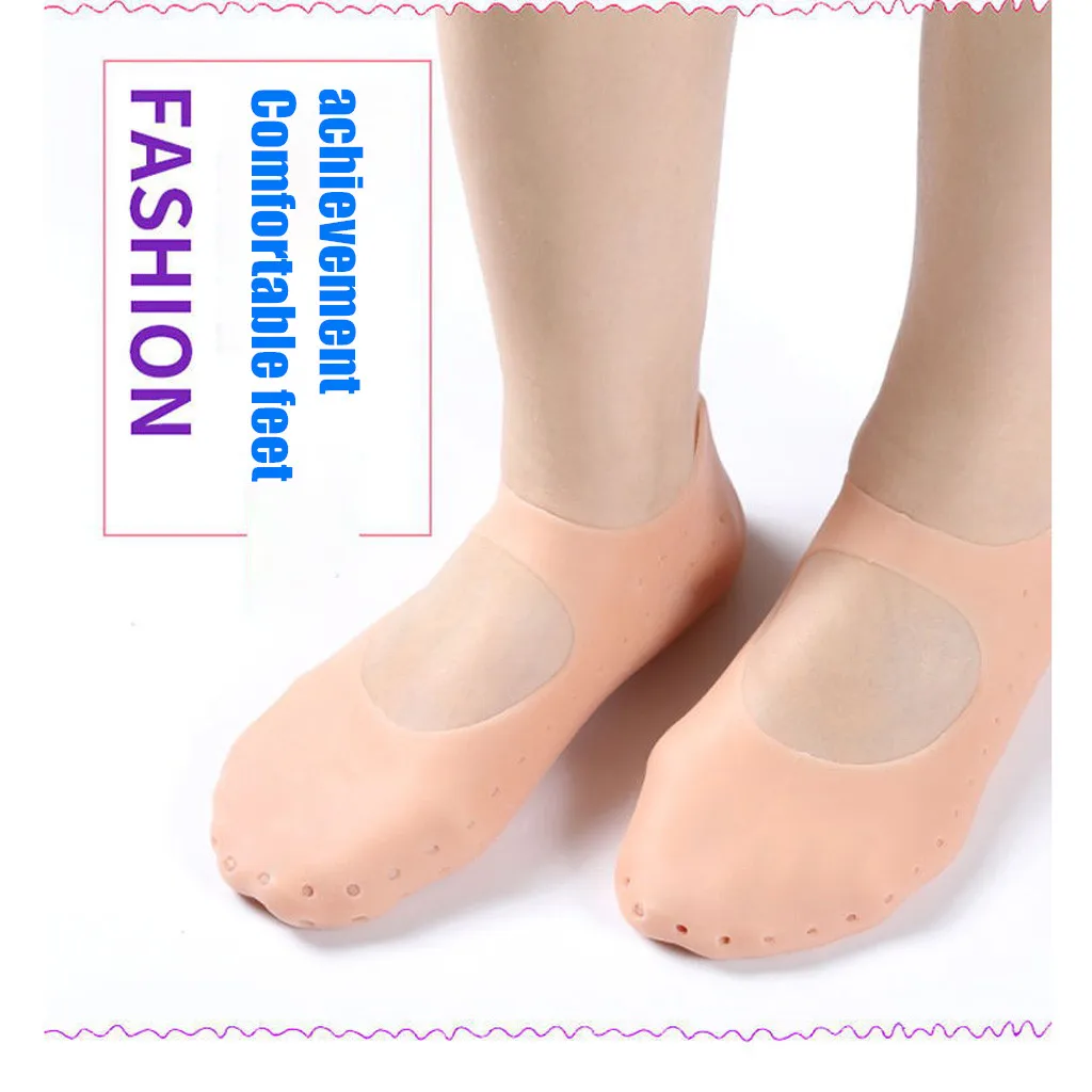 1 пара силиконовые гелевые короткие носки до лодыжки для ремонта ног с трещинами