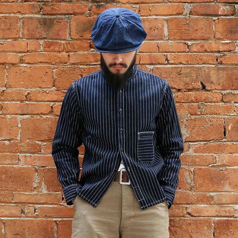 

THE DESCRIPTION READ Supreme Casual Long Sleeve Vintage Wabash Stripe Shirt For Man