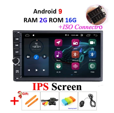 ISO 2G 16G IPS Ips DSP 4G 64G 2 din Android 9,0 автомобильный мультимедийный плеер видео gps навигация головное устройство в тире автомобильный ПК стерео радио без dvd obd2 FM - Цвет: ISO 2G 16G IPS
