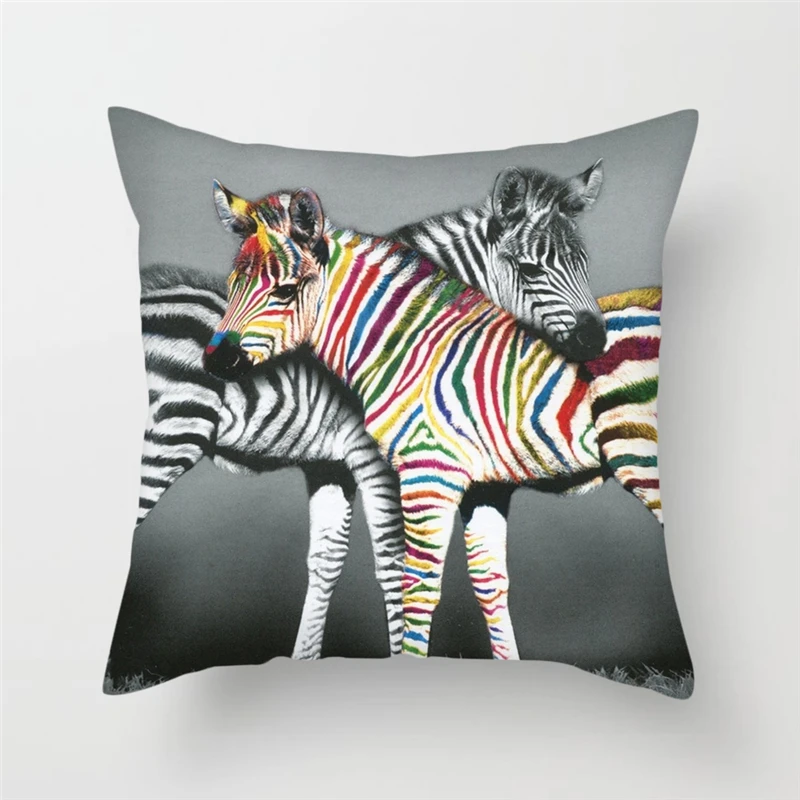 Nanacoba Зебра Печать пледы подушки Чехол для с изображением животных дивана спальни