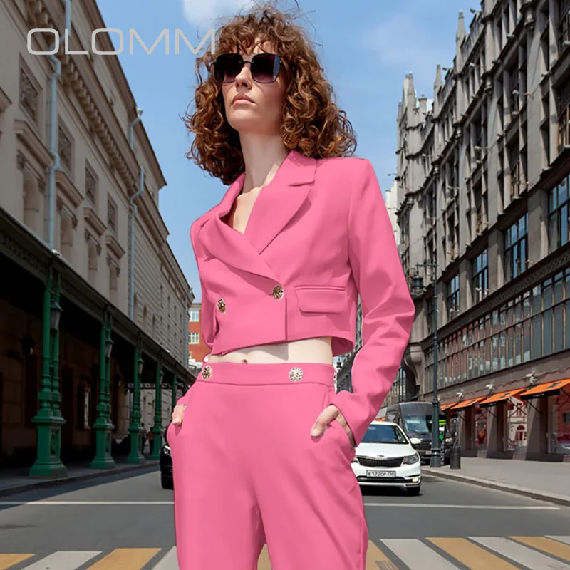 Новый модный элегантный женский костюм Super Fire на осень и зиму уличный двубортный