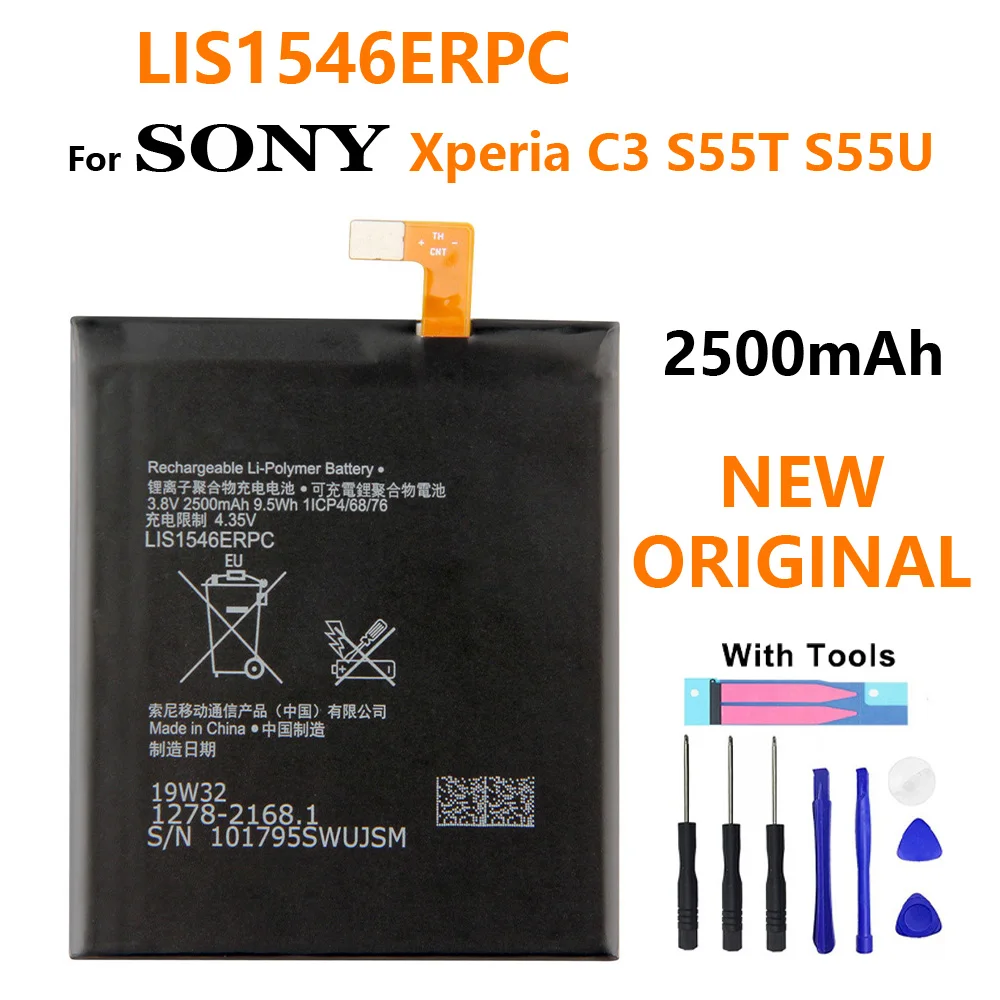 

Для Sony Xperia C3 T3 D2533 M50W D5103 S55T S55U D2502 Phone 100% Original 2500mA batteria LIS1546ERPC батарея + номер отслеживания