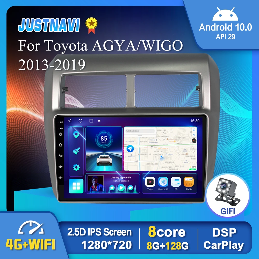 

Автомобильный радиоприемник 8 + 128G для Toyota Agya Wigo 2013-2019 GPS 1280*720P Android 10,0 Авто Carplay IPS сенсорный WIFI BT No 2din Тип рекордер