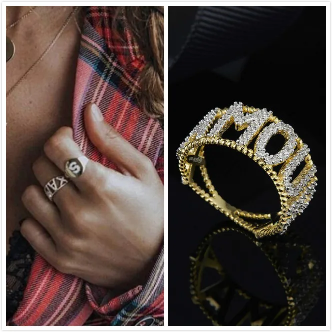 Новое Открытое платье в форме буквы любовь кольцо цвет золотистый для женщин и