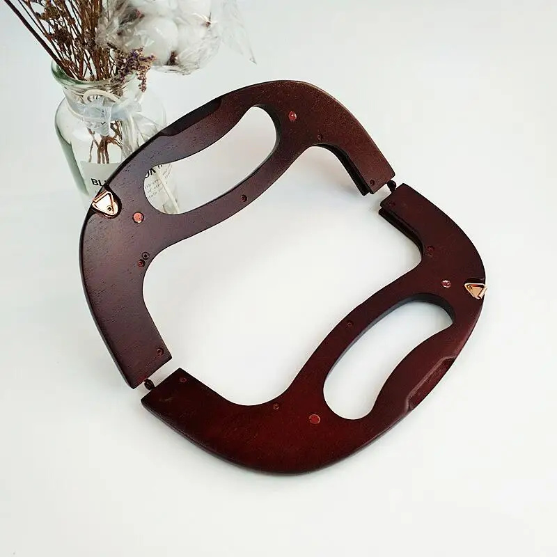 25 см Высококачественная ручная Золотая сумка из массива дерева детали для