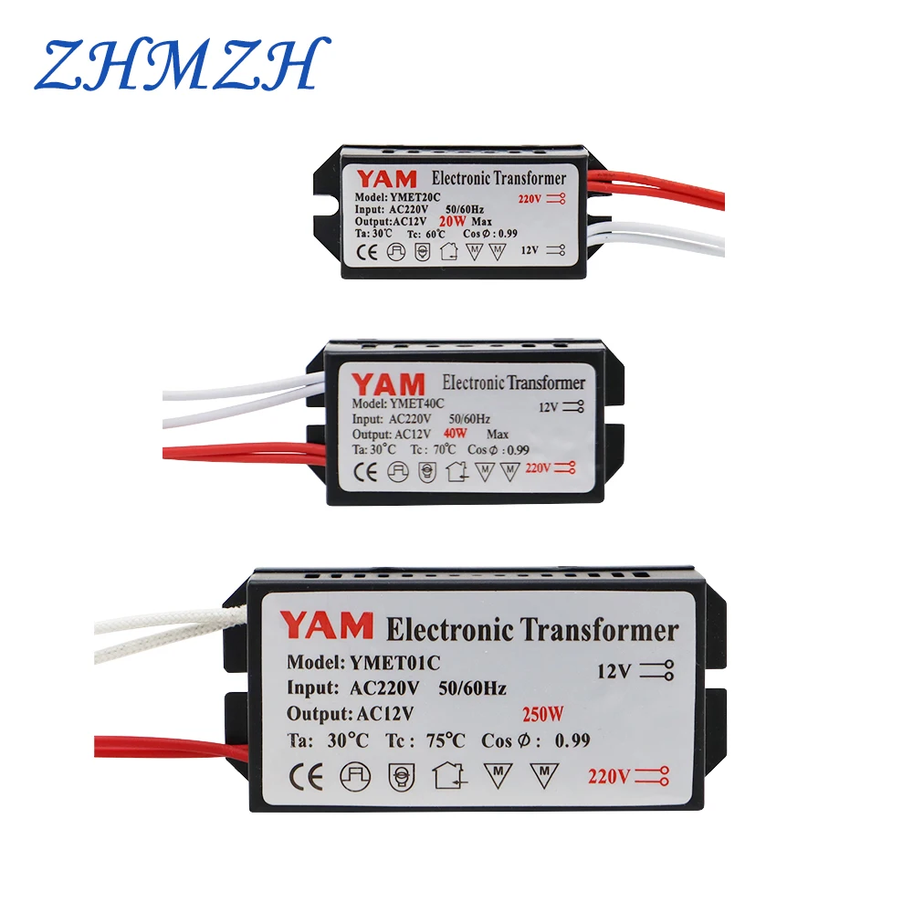YAM 60 Вт 80 Вт 105 Вт 120 Вт 160 Вт 180 Вт 200 Вт 250 Вт AC220V к AC12V электронный трансформатор для G4 кварцевая лампа галогенная лампа хрустальная лампа