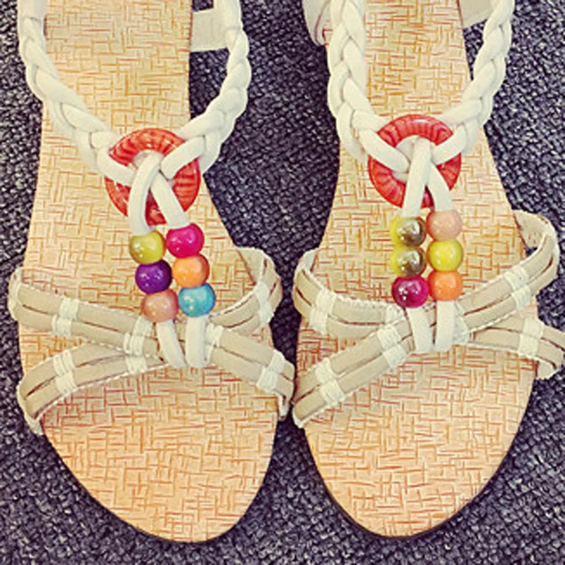 

2019 New Shoes Woman Summer Shoes Women Low Heels Wedge Sandals T Strap Peep Toe Female Bohemian Sandalias Mujer XKD4282