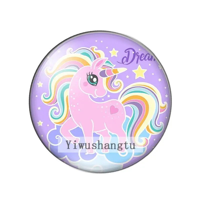 Новая красота мультфильм Единорог волшебный 8 мм/10 мм/12 мм/18 мм/20 мм/25 мм круглое