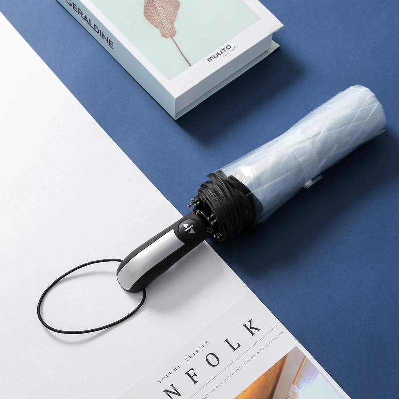 

Three Folding Double Umbrella Transparent Big Windproof Umbrella Fully Automatic Reverse Parasolka Household Products EF50YS