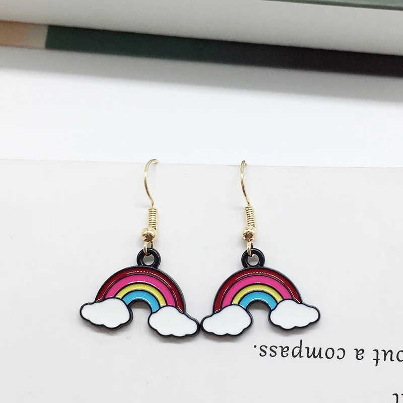 Женские серьги с кисточками 4 вида радужных капель милые каваи в стиле бохо