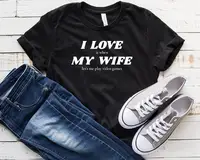 Funny Video-Games T-Shirt For Husband Anniversary  Valentines Day Gift For Him I Love It When My Wife Let’S Me Play Video Games