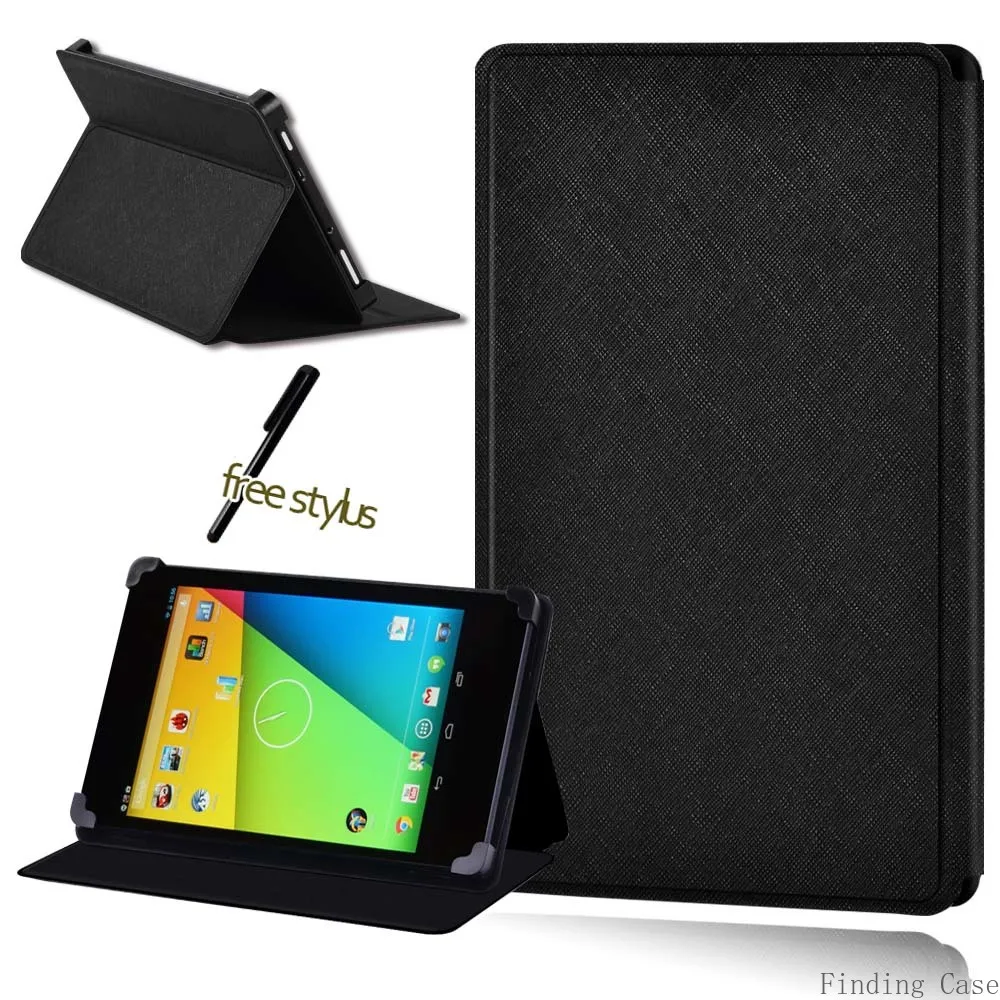Tablet Case For Google Nexus 7 / Nexus 9 Universal Folio Tablet PU Leather Stand Shockproof Folio Cover Case + Free Stylus dan gookin nexus 7 for dummies google tablet